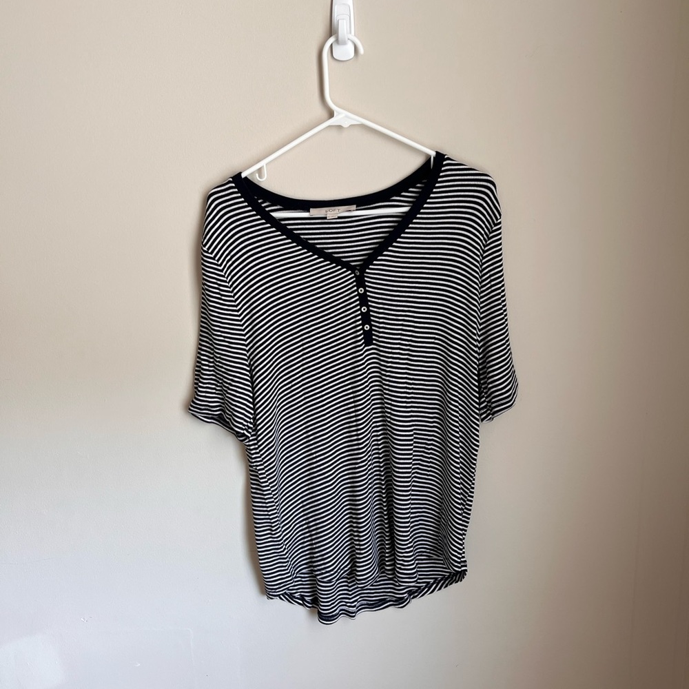 Striped Navy and White Women's Top